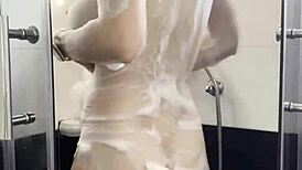 beautiful student in the shower