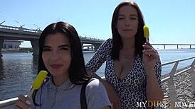 brunette tricked into anal with classy milf and her man