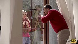 Ellen Jess Lost but Saved by Old Man’s Intense Anal Action