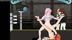 Princess of the Ring: Juliette Battles Sofia in Anime Lesbian Catfight Game