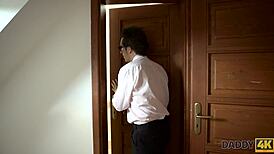 Daddy4K: Blonde Teen Drilled Hard in Warm Pussy by Old Man After Shower