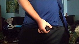 Gay Man Masturbates In Chastity Cage