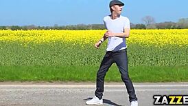 Danny's big cock sucked during the game