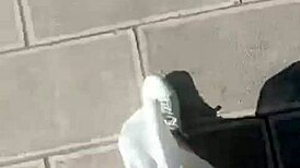 Super bold outdoor queen Mei Na picks up guy on park bench for blowjob, then standing fuck in woods with creampie 😏