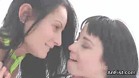 unusual lesbo idols are fisting spread twats and assholes