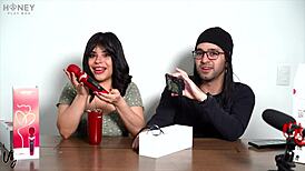 Hayden's Cock Review with Chubby Brunette's Natural Tits