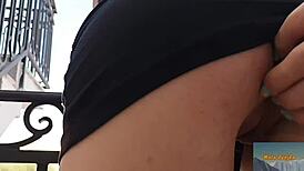 Red Black Mix Sexy Walk With Shaved Pussy Flashing