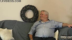 Sasha Sparrow's pussy becomes this old guy's naughty Christmas gift.