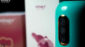 Hayden's Cock Review with Chubby Brunette's Natural Tits