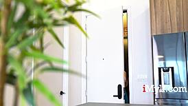 Hairless Cougar in Yoga Pants Rides Cowgirl with Huge Assets