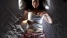 Sexy Brunette Soaks Grey Panties With Multiple Orgasms