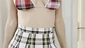 beautiful student in the shower