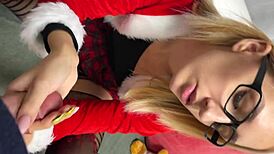 Sexy Santa Handjobs Big Cock In Pantyhose For New Year