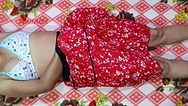 Anal sex with boyfriend in red dress