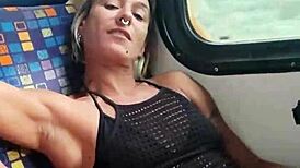 My friend jerks me off while I suck his cock on a crowded train