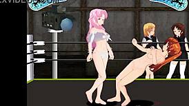 Princess of the Ring: Juliette Battles Sofia in Anime Lesbian Catfight Game