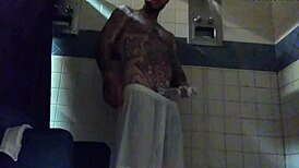 Stroking This Big Tattooed White Dick In The Shower