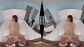 rebecca vanguard lays back for missionary with her hairy pussy on display.