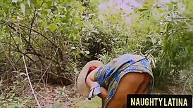 Landlord's wife bent over in outdoor group orgy with big cocks and cumshots.