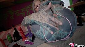 Couple in glasses enjoys rough anal sex and ass-to-mouth blowjob with moaning