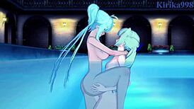 Saint-Germain and Cagliostro engage in intense futanari creampie amidst symphogear hentai battles