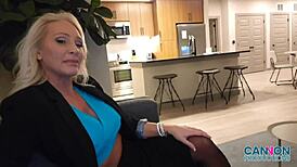 Milf Alexis Malone with big tits fucks client passionately