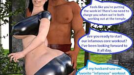 Wow! 3D Comic Hotwife Cuckolds Husband with Trainer in Close-Up
