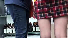 Caught an upskirt view in public outdoor spot