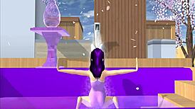 Point of view cartoon fox girl dances on your lap