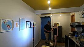 I'm backstages givin this blonde slut a blowjob and assfuckin her interracial style