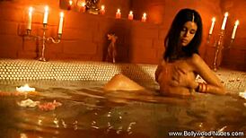 brunette cougar dances erotically, teasing nude in indian striptease