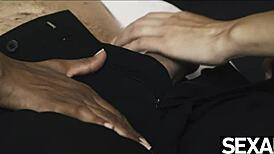 ebony beauty joins couple for threesome with cowgirl and face sitting