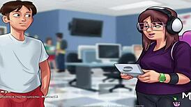 Wow, fucking that chubby milf in headphones!