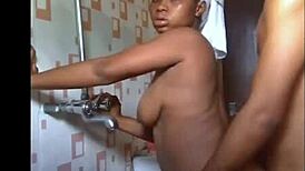 real africans - amateur couple doggystyle pounding after shower