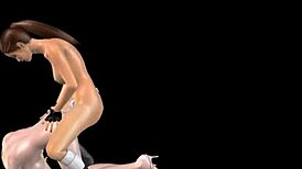 Animated 3D Lesbian Girls Rub Pussy and Fuck from Behind