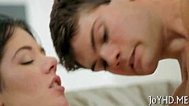 cute teen 18+ seduces horny boy in sucking contest game with cock competition