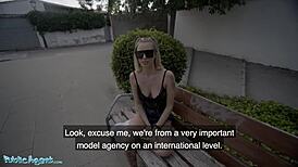 Damn! Public Agent Bangs Cute Spanish Blonde Lya Missy Outdoors!