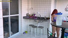 Hiring a Latina prostitute in tight shorts to tease with her big ass and provoke wild lust