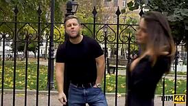 Rim4k brunette seductress uses rimjob to arouse her man