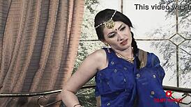 Classic Indian housewife surrenders to rough slave fantasy in retro bedroom scene.