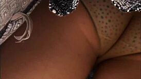 Caught an upskirt view in public outdoor spot