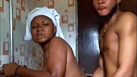 real africans - amateur couple doggystyle pounding after shower