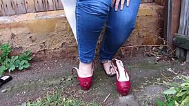 Pissing Compilation of Fat Milf Outdoors in Jeans and Naked Amateur Fetish
