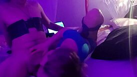 Does this sexy blonde deepthroat?