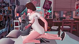 Perverted futanari Chloe slams hard anal and facefuck in Sims 4 hentai