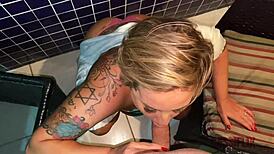 hey, show me that wet pussy in the car, you naughty milf with short hair and tattoos, i couldn't resist fucking you hard on that big ass