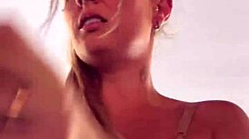 Gym cardio heats up, shirt off, wet pussy exposed