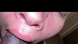 BBW Sucks Big Black Cock After Cum Facial