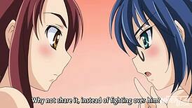 busty teen 18+s fight for a lucky man in threesome creampie hentai