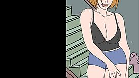 halloween in a strange house cartoon porno with anime hentai vibes.